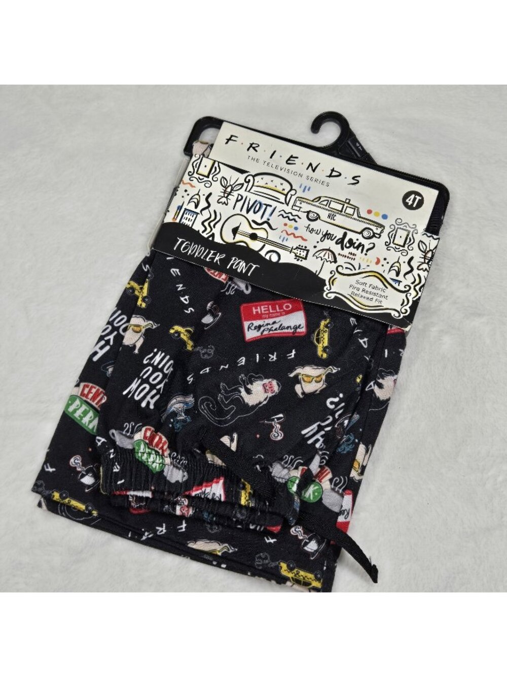 Friends TV Series Icon Black Toddler Pjs Pajamas Lounge Pants Size 4T Boxlunch